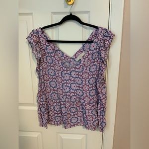 Loft sleeveless multi color top, XXL